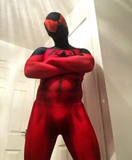 Scarlet Spider-Man Jumpsuit Bodysuit Zentai Cosplay Costume Halloween Adult/Kids