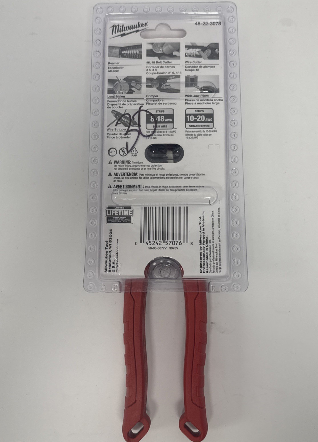 Milwaukee 9 in. 7-in-1 High Leverage Combination Wire Stripper/Cutter Pliers