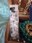 Vintage Cedar Mother Box, Vinrage Compact,  Jewelry, Buttons, Mixed Lot — photo 8