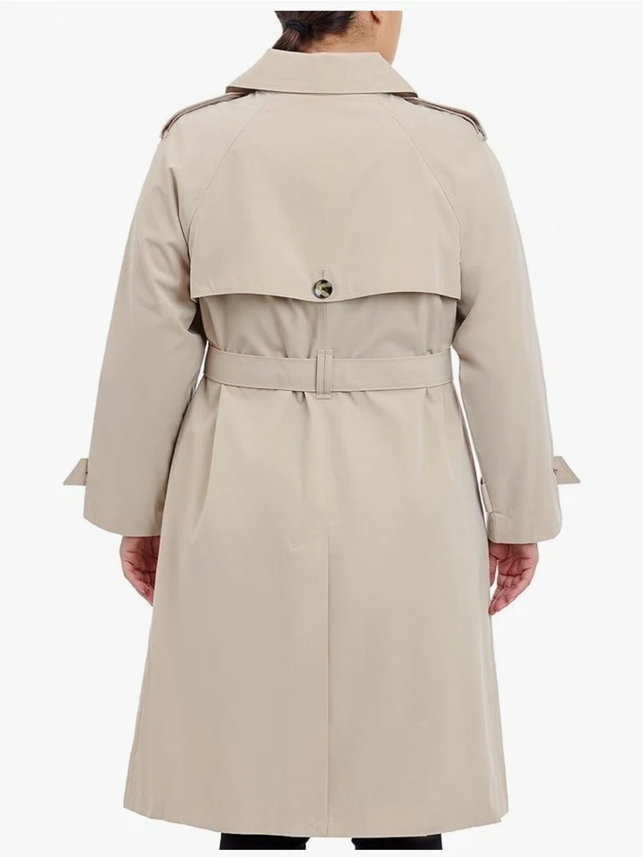 London Fog Women's Stone Double-Breasted Belted Trench Coat - XL NWT - Image 2 of 4