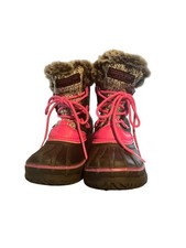London Fog Tottenham Youth Girls Lace-Up Winter Snow Boots Black/Pink Size 13