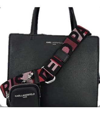 Karl Lagerfeld Paris Black  Two Way Crossbody Tote Bag Handbag
