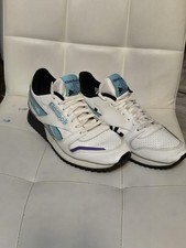Reebok Classic White Blue Purple Black Athletic Sneakers Lace Up Low Top 059503