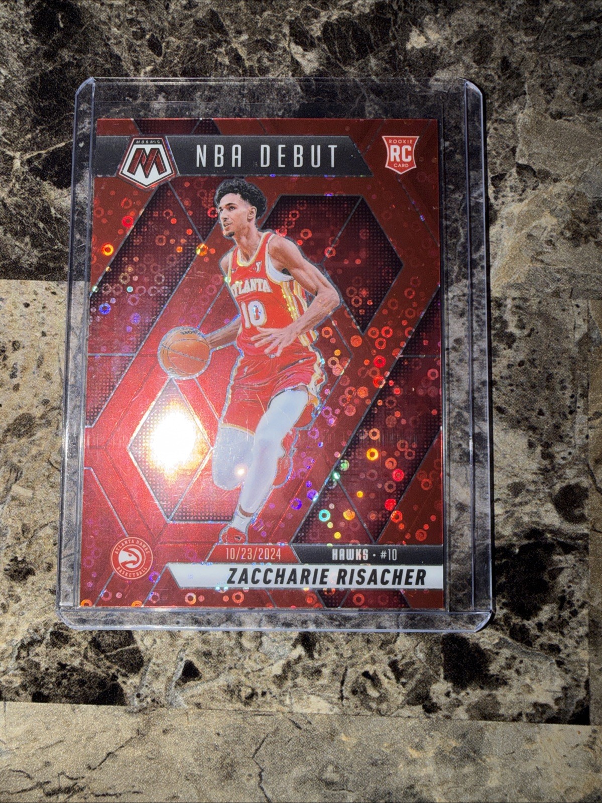 2024-25 NBA Debut Zaccharie Risacher #269 Fast Break Red Mosaic Prizm /99