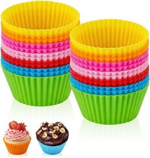 12Pcs Silicone Baking Cup,Non-Stick Cupcake Liners,Reusable Round Cupcake Molds