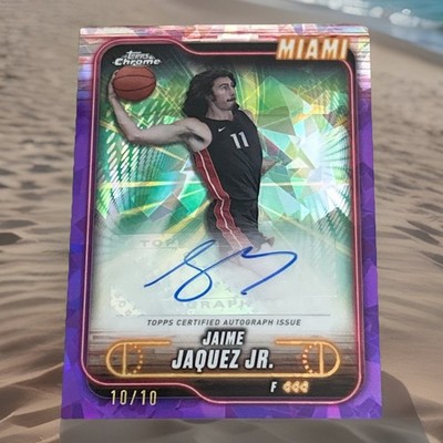 2024-25 Topps Chrome Sapphire Jaime Jaquez Jr Auto 10/10 Purple - Miami Heat