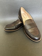 Lifestride Womens Brown Faux Leather Rubber Soles Loafer Used