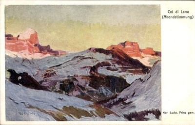 Künstler Ak Prinz, K. L., Col di Lana Dolomiten Veneto, Gesamtansicht - 11225242