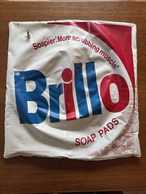 Andy Warhol Designed Brillo Pad Inflatable Advertisement Pillow 24 X 24 Pop Art