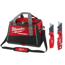 20"PACKOUT Tool Bag/Tote w/Fastback Folding Utility Knife Set (2-Pack)