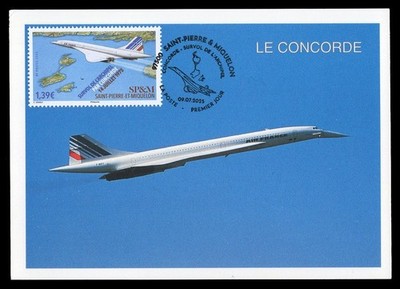 SAINT-PIERRE-ET-MIQUELON 2025 Carte Maximum Survol archipel Concorde plane avion