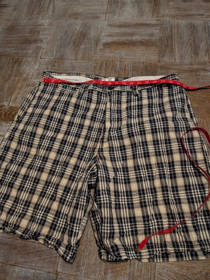 Pantalones Cortos Cultura Moderna a Cuadros Para Hombre 38 Negro Tostado Cuadros Informal Ropa de Calle Sueltos Foto 4 de 4