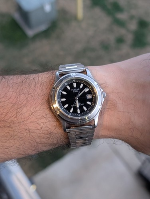 #ad Pulsar Solar 38mm Stainless Steel Watch 100m Black Dial Date Japan Stretch Brace $58.00