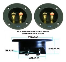 2 PACK SPEAKER BOX TERMINAL ROUND SPRING CUP CONNECTOR SUBWOOFER ENCLOSURE