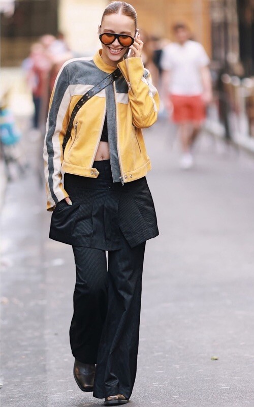 We The Free People Кожаная куртка гонщика Fast Lane Moto с цветными блоками L