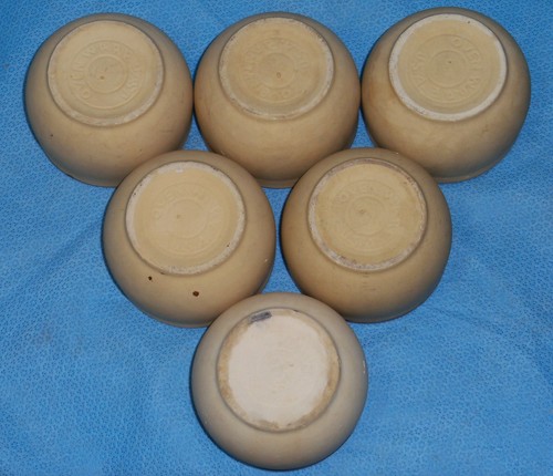Schönes 6er Set Vintage Watt kleine Steinzeug Bohnen Tasse/Puddingschale 75 USA - Bild 3 von 4
