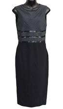 Sportmax Max Mara Dress Pleated Top Knit Bottom Black Size M