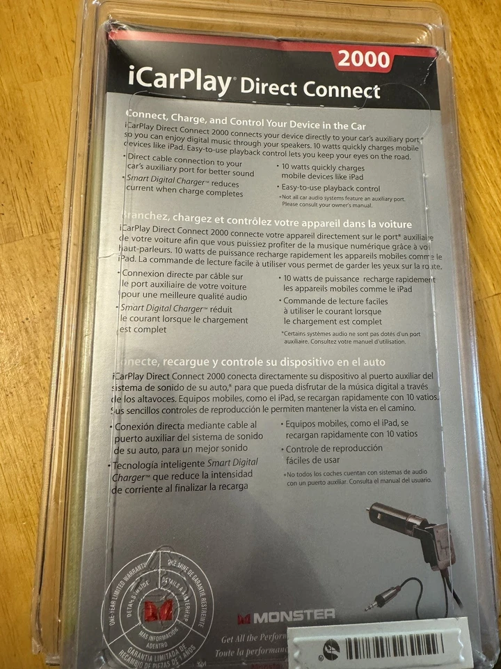 Monster iCarPlay Direct Connect 2000 Car Charging & Data Sync Cable for iPad - Image 2 of 2