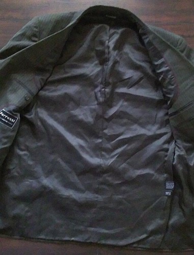 FERRETTI UOMO Men Blazer Sport Coat Suit Jacket Taupe Pinstripe 40R 3 bttn Y10 - Picture 3 of 5
