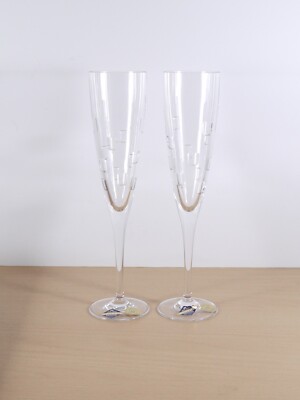 Bohemia Desire Flöte 190ml Glas 24%PbO Voll Bleikristall 2er Set Made in Czech