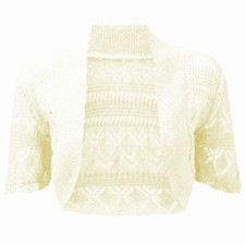 Womens Crochet Knitted Short Sleeve Shrug Ladies Cardigan Bolero Top Plus S-4XL