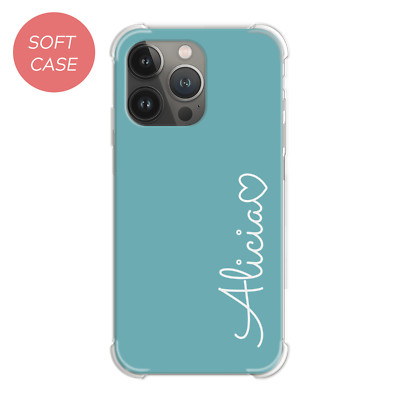 Personalisierte Handy Hülle für iPhone 11 12 14 7 13 Individueller Name Stoßfest Cover