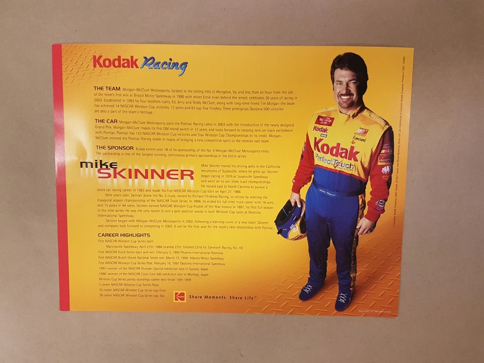 Foto autógrafa firmada por Mike Skinner 8x10 carreras deportivas Foto 4 de 4