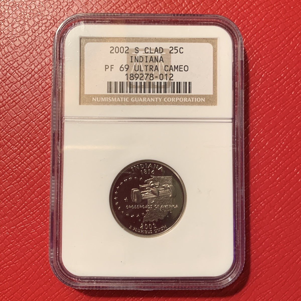 2002 S PROOF INDIANA STATE QUARTER Clad NGC Brown Label PF69
