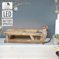Deko Schlitten Mit Led Weihnachtsdeko Weihnachten Dekoration Natur Braun 31,5 Cm