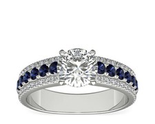 1Ct White  Blue Round Cut CZ Engagement Wedding Ring Solid 925 Sterling Silver