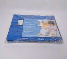 48 Magnetic Whiteboard Dry Erase Erasers Blue Foam Classroom Teacher New