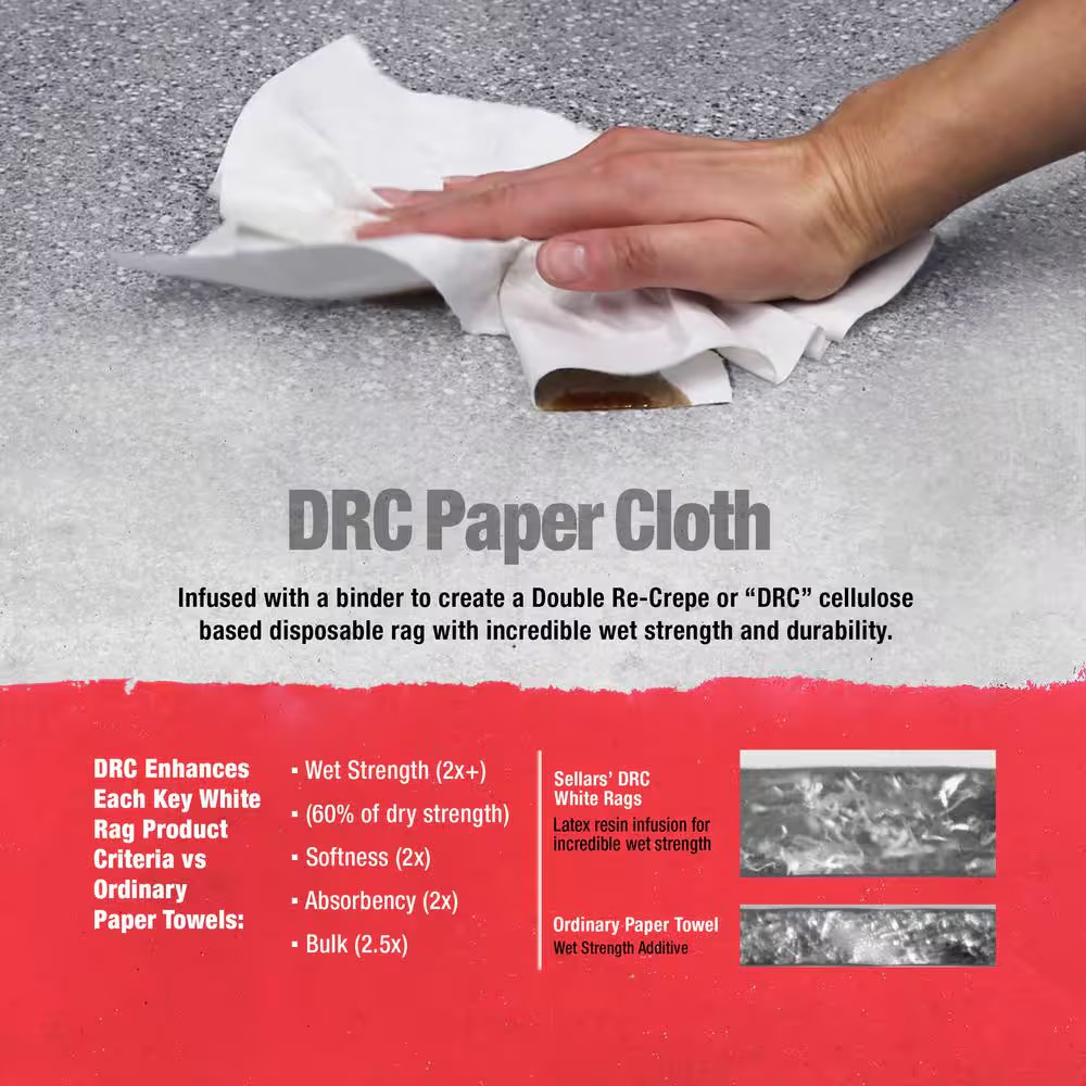 Natural Fiber Painter’s Rags 200-Count Lint-Free Absorbent Wipes