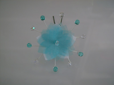 Peak/Pin/Haarschmuck Braut/Hochzeit Blau Helltürkis/Weiß Blume Perle