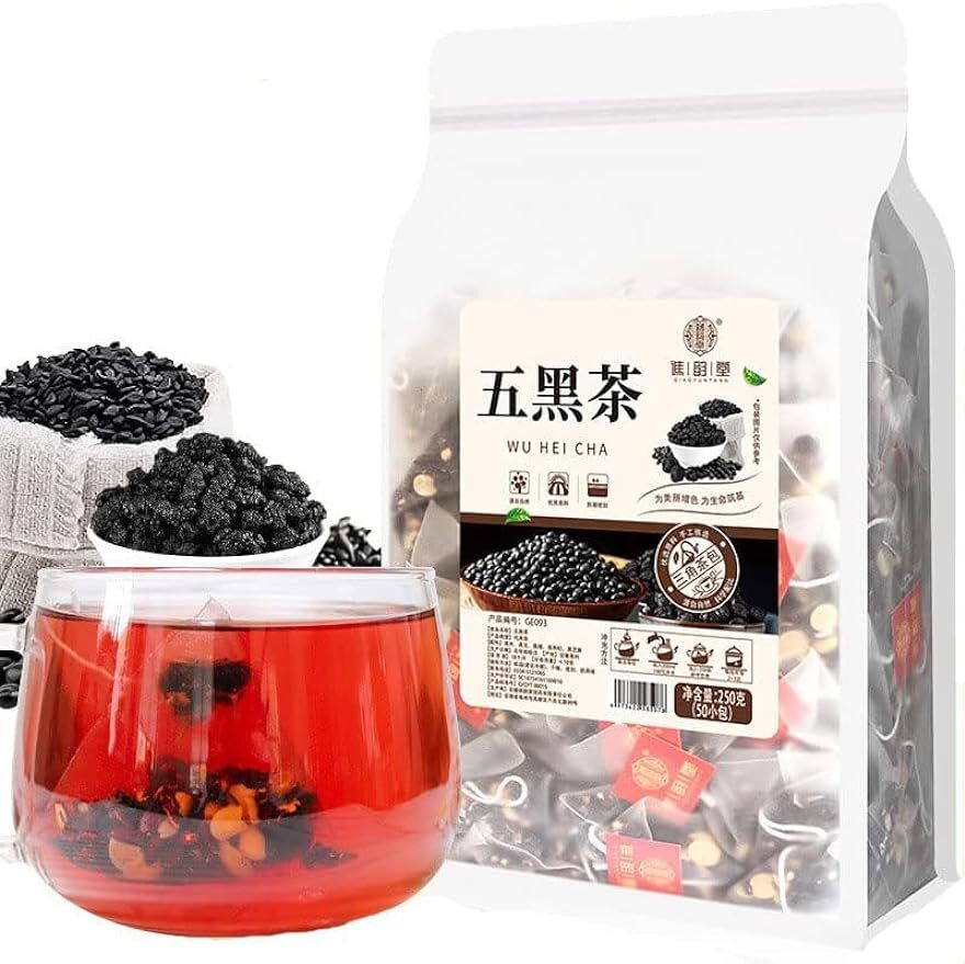 Wu Hei Five Black Tea Mulberry Wolfberry 250g Tea Bags 5g×50 Packets