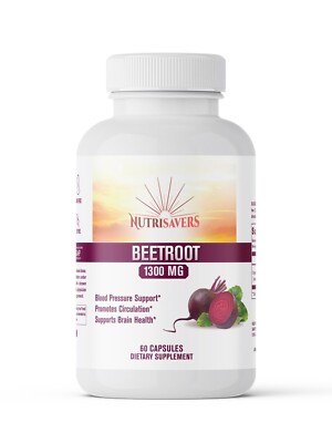 California Essential Beetroot 1300mg 60 Capsules Nitric Oxide Supplement Vegan