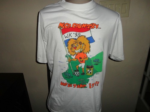 T-shirt vintage anni 90 Nice Country Lion calcio 65-35 CARTOON adatta XL tendenza Europa rara - Foto 5 di 6