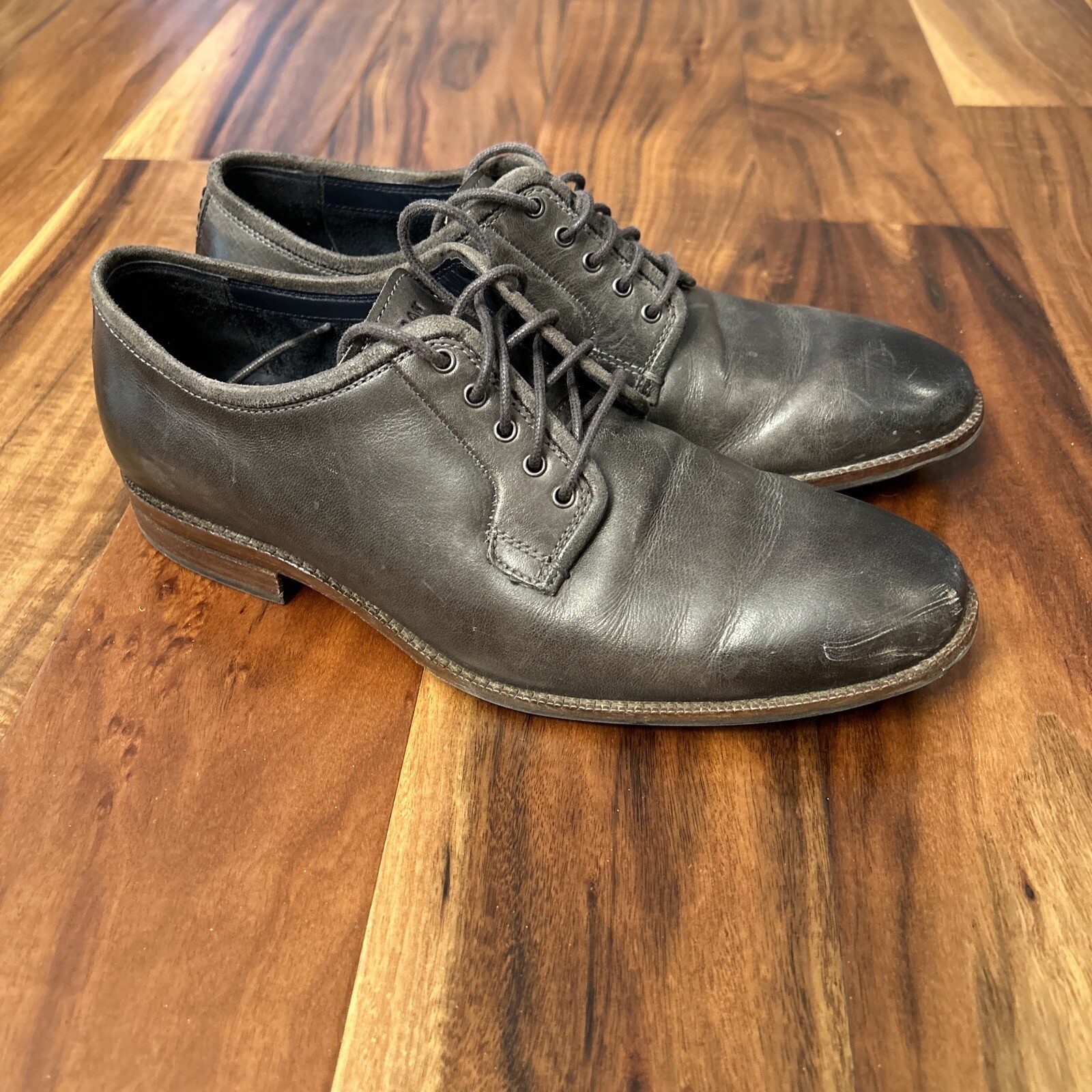 SAOLA Scarpe Oxford stringate Cole Haan da uomo Grand.360 grigio nero in pelle taglia 7 5