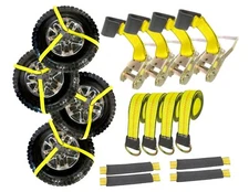 4PK 2"x8' Lasso Straps w/ O-Rings, 10K Ratchets, Reinforced Eyes, Cover USA