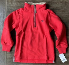 Carter's Toddler Boy Red Quarter-Zip Pullover Sweatshirt SZ 4 Holiday Outerwear