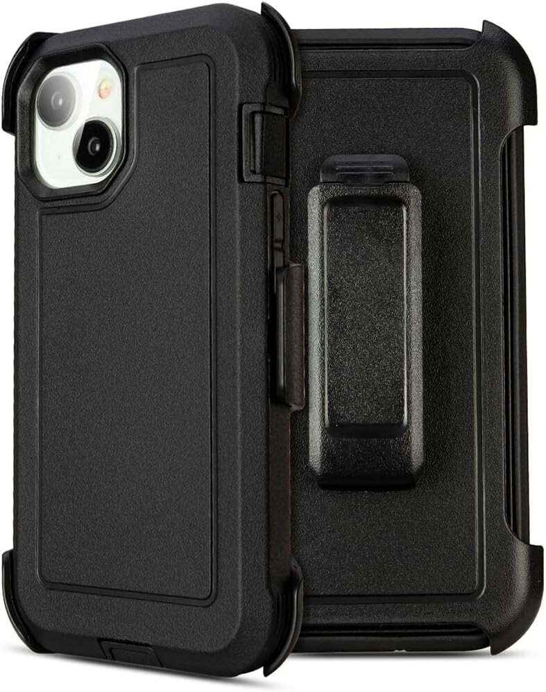 For iPhone 15 Case Heavy Duty Military Grade With Belt Clip & Screen Protector-image