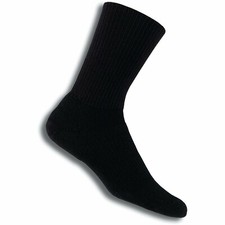 Thorlos L125909 Walking Crew 1-Pair Black Crew Cut Socks Unisex Size L