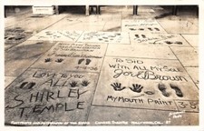 Shirley Temple Joe E Brown Chinese Theatre Hollywood Ca Real Photo RPPC