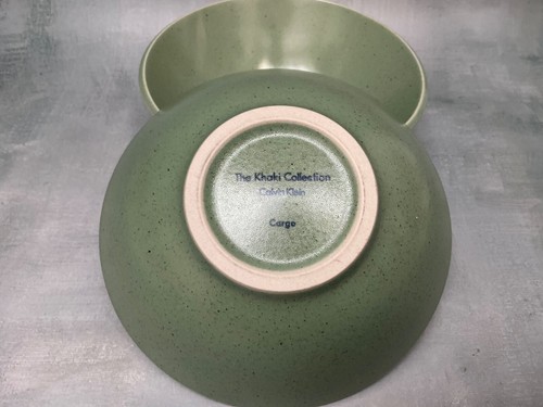 Set of 2 Calvin Klein Khaki Collection Cargo Cereal Bowls Fatigue Green - Picture 2 of 2