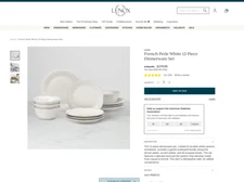 French Perle 12-Piece Dinnerware Set, White, Dinner & Accent Plates, Bowls - New