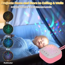 Portable White Sound Machine Baby, Sleep Soother with Star Projection Light