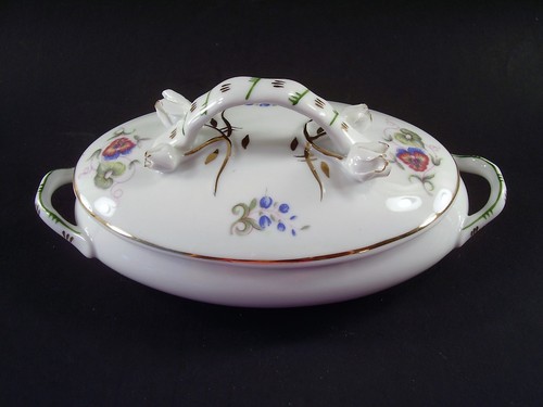 Handbemalte HOLLOHAZA Ungarn FLORAL Porzellan OVAL bedeckt SCHMUCKDOSE 36 neuwertig - Bild 2 von 10