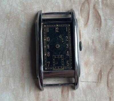 PESEUX 110 FORM Tank Swiss Vintage Wrist Watch For spare parts or restoration