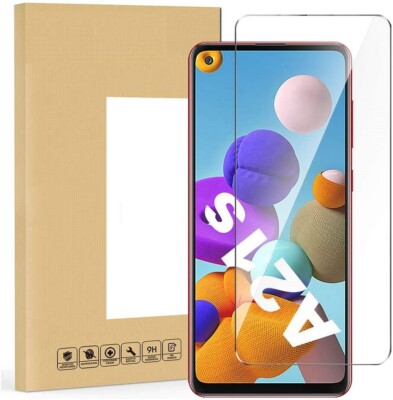 For Samsung Galaxy A21s Tempered Glass Screen Protector Case