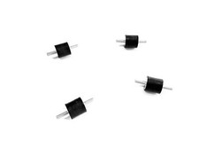 4 Rubber Vibration Isolator Mounts 1" Dia x 1" Thick M6 x 1/2" Long Studs Male