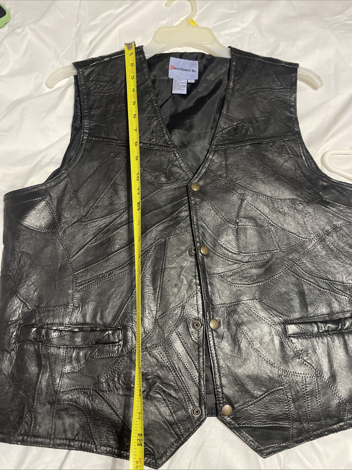 Direct Source Inc Men's Patchwork Leather Vest Si… - image 6